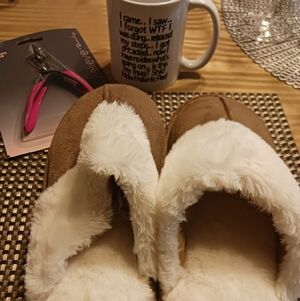 Cozy Brown and White Slippers